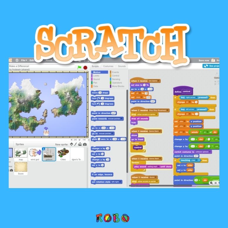Scratch ist eine visuelle Programmiersprache, mit der Kinder ab 8 Jahren spielerisch Programmieren lernen können - ohne Vorkenntnisse zu benötigen.