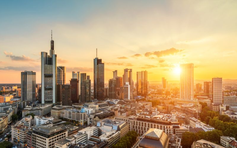 Ausblick auf die Skyline in Frankfurt