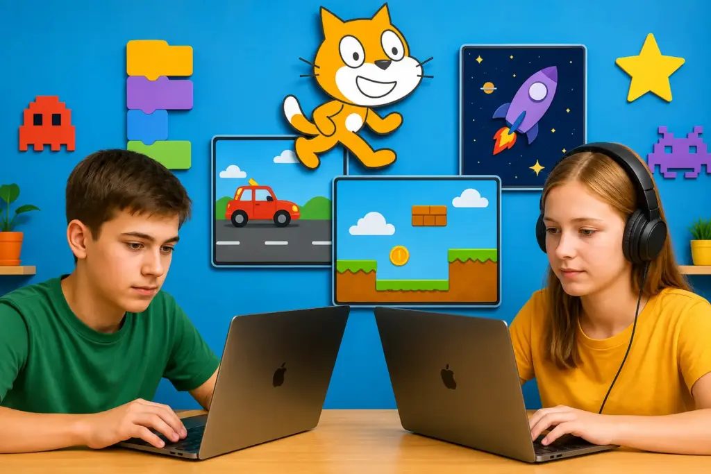 Scratch Kurs, Kinder programmieren am Laptop