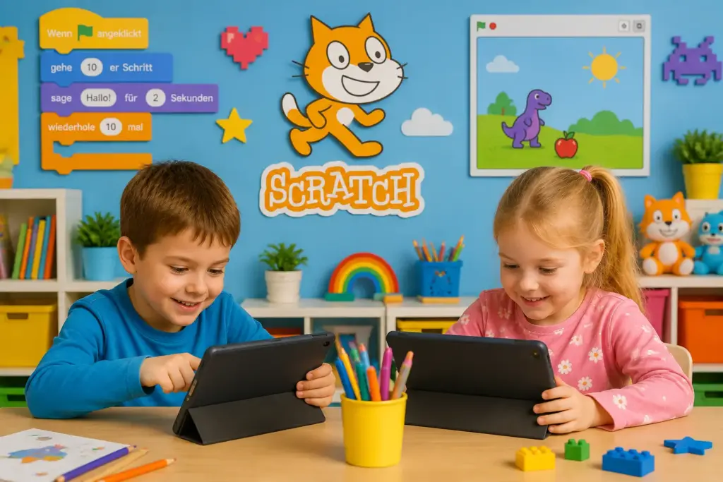 Scratch, Kinder mit Tablet